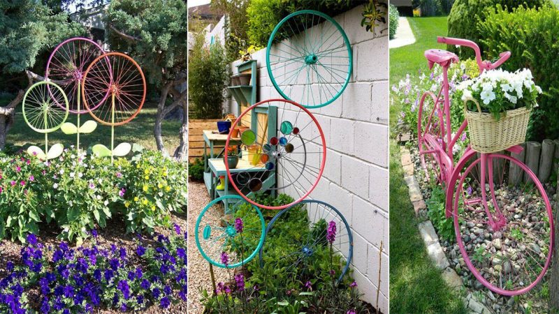 21 Old Bike Items Transformed Into Fun Things To Your Home And Garden