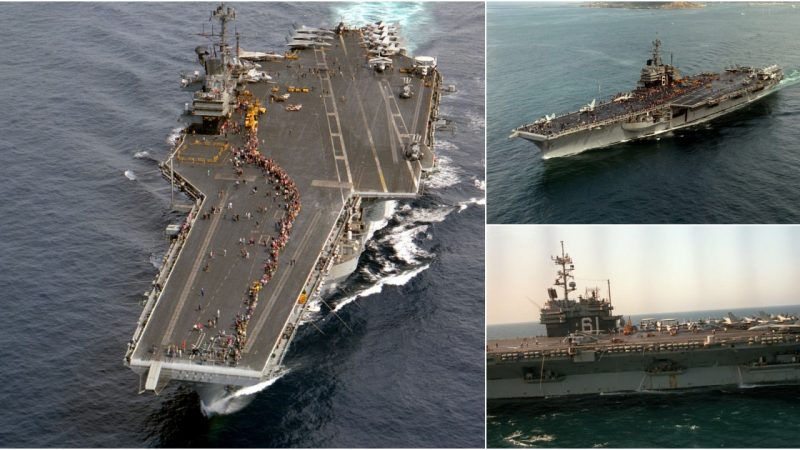 Stunning Bow View of USS RANGER (CV-61) Sailing Off San Diego – May 1992 Dependent’s Cruise