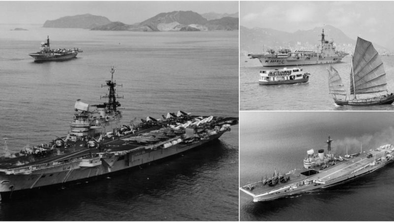 HMS Victorious (R38) Arrives in Hong Kong with the Far East Fleet on October 17, 1961